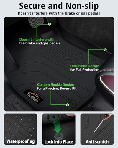 Floor Mats & Cargo Liner Custom for Kia Seltos 2021-2025 2026, Door Sill Protectors, All Weather TPE Anti-Slip 1st & 2nd Row & Trunk Mat for Seltos 2025 Accessories, Black (Upper Cargo Floor Liner) - size: For Kia Seltos 2021-2026