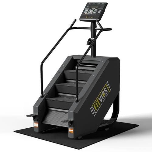Fitvids Stair Stepper Machine, Commercial Grade Stair Climber with 15 Resistance Levels, Continuous Stair Stepping Machine for Cardio and Lower Body Workouts, LED Screen, Exercise Machine for Home Gym - color: Gunmetal Black