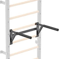 Swedish Stall Bars 2"x2" with 1" Holes, Wall Mounted Wood Gym Ladder for Suspension Training, Home Gym, Calisthenics, Physical Therapy, School & Clinic - color: Dip Bar Attachment Only