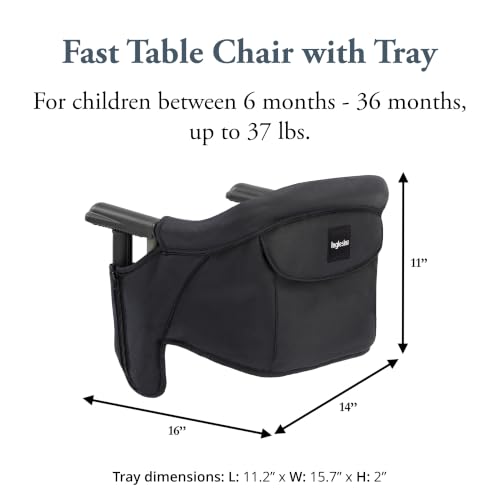 Inglesina Black Fast Table Chair with Clear Fast Dining Tray - color: Black, style: Chair with tray