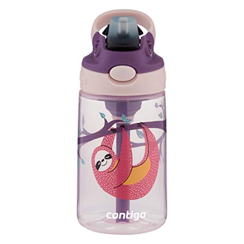 Contigo Kids Straw Water Bottle with AUTOSPOUT Lid 14oz Sloths - color: Sloth, size: 14 oz (Pack of 1)