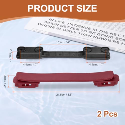 uxcell 2 Pcs Luggage Handle Replacement 8.5 Inch Suitcase Handle Carry Strap Plastic Pull Handle Grip Luggage Replacement Parts with Screws for Suitcase Box Luggage Case, Burgundy - color: Burgundy