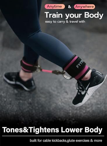 Ankle Resistance Bands with Cuffs - Workout for Gym&Home, Glute Butt Exercise Equipment,Ankle Weights for Lower Body, Shaping the Perfect Butt - color: Pink