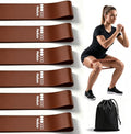 6-Pack Premium Natural Rubber Thickened Workout Resistance Bands Set for Home Gym & Physical Therapy, Anti-Snap Durable Exercise Bands for Full Body Strength Training, Legs, Glutes, Multi-Level - color: Medium-6 Set-Coffee brown
