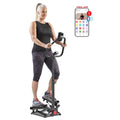 Sunny Health & Fitness Smart Stair Stepper Machine for Home Workouts with Handlebar, Resistance Bands, Bluetooth & SunnyFit App, Space-Saving Low-Impact Cardio Stepper