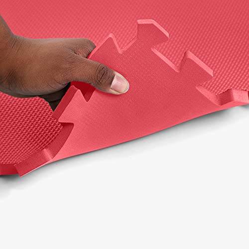 Flooring Inc's Puzzle Exercise Mats, EVA Foam Interlocking Floor Mats for Protective, Cushioned Workout Flooring for Home and Gym Equipment, Multiple Sizes & Colors - color: Red, size: 1/2" Thick