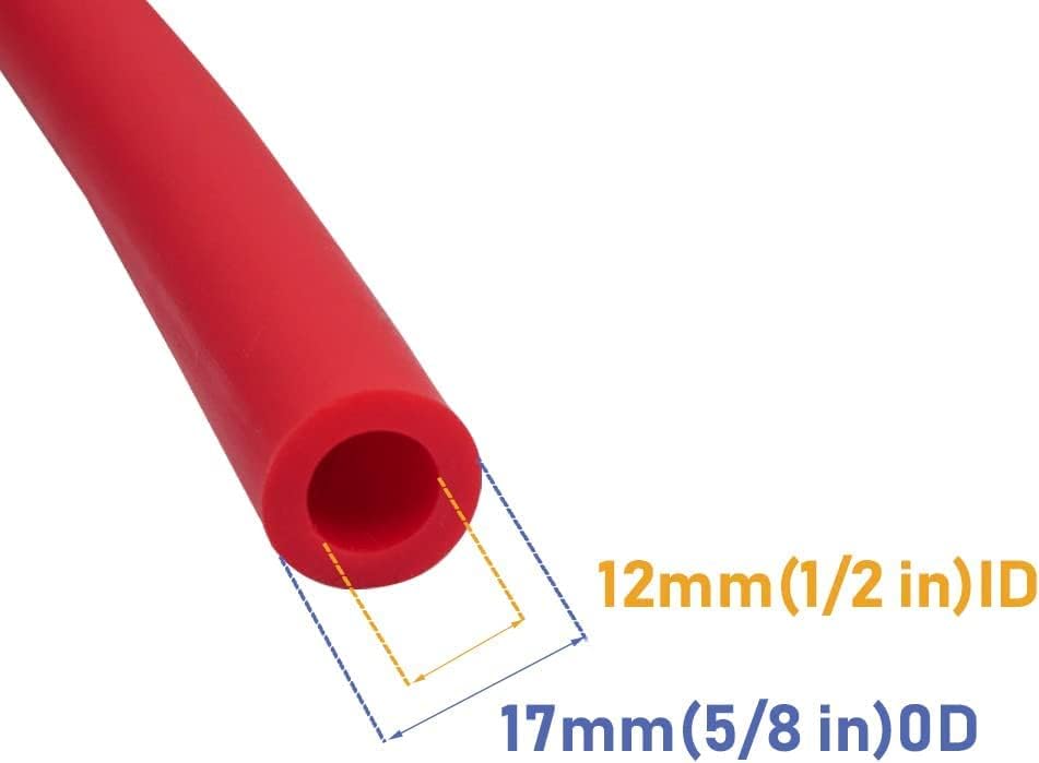 Feelers Natural Latex Rubber Tubing Tube 1/2" (12mm) ID x 5/8" (17mm) OD Red Speargun Band Slingshot Catapult Tube Rubber Hose, 3M Length - size: 5/8"OD x 1/2"ID, style: 3M