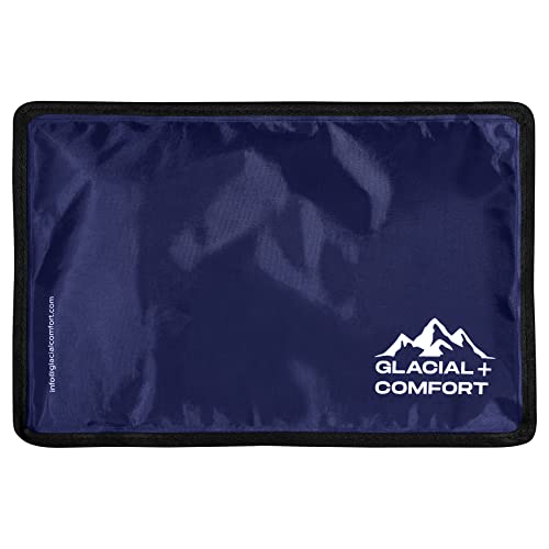 Glacial Comfort Gel Ice Pack for Injuries Reusable - (12" x 8") Cold Pads for Back Pain, Hip, Knee, Shoulder, Muscle Strains, Migraine & Postpartum Recovery with Flex Technology - Compression Pad. - size: Medium (12" x 8")