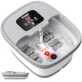 HOSPAN Collapsible Foot Spa with Heat, Bubble, Red Light, and Temperature Control, Foot Bath Massager with 8 Shiatsu Massage Rollers, Pedicure Foot Spa for Relaxation and Stress Relief - color: Gray