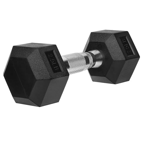 Hex Dumbbells Rubber Coated Cast Iron Hex Black Dumbbell Free Weights for Exercises - style: 2.5 Pounds / Pair