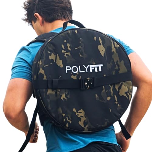 Polyfit PL8 Backpack for Olympic Weight Plates - Weighted Backpack for Strength Training, Rucking, and Gym Workouts - BLACK CAMO - color: Black Camo