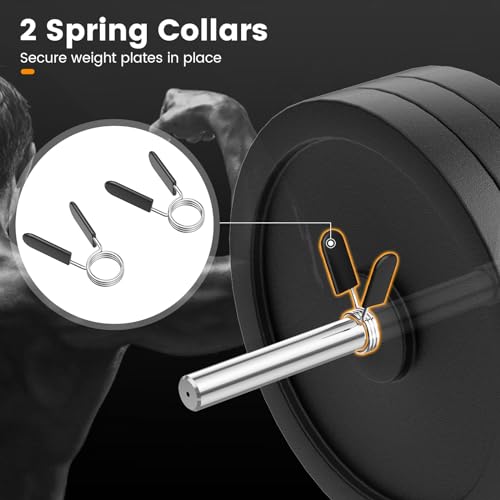 Goplus 56’’ Olympic Hex Bar, Chrome Finish Barbell Trap Bar with Flat or Raised Knurled Handles for Squats, Deadlifts, Shrugs, Strength Training Weight Lifting, 800LBS Weight Capacity - color: Sliver, fit 1’’ weight plates