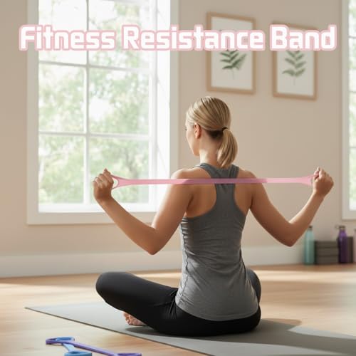 Figure 8 Fitness Resistance Band, Exercise Resistance Bands for Women, Resistance Bands with Handles for Arms, Back, Shoulders, Legs and HIPS Working Out - color: Blue