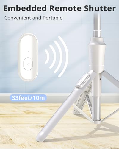 UBeesize 62'' Magnetic Selfie Stick Phone Tripod with Wireless Remote, Extendable Cell Phone Tripod Stand, Compatible with MagSafe, Cellphone Tripod for iPhone 15 14 13 12 and Android Phones White - color: White, size: 62-in