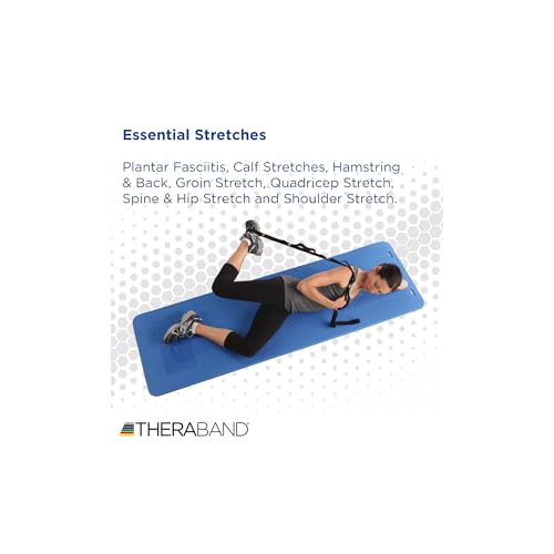 THERABAND Stretch Strap with Loops to Increase Flexibility, Dynamic Stretching Tool for Athletes Including Dancers, Cheerleaders, Gymnasts, Runners, Pilates and Yoga Elastic Stretch Out Band