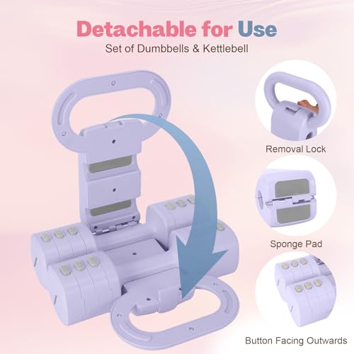 kisnbld Adjustable Dumbbell Set of 2, 4 in 1 Free Weights Dumbbells Set for Women with Fast Adjustment, Each 2lb 3lb 4lb 5lb Hand Weights Set for Home Gym & Outdoor Exercise Training - color: Purple, style: Set
