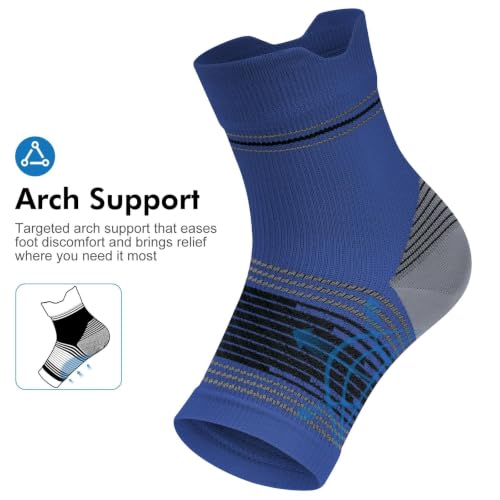 6 Pairs Compression Socks Men & Women Ankle Brace Plantar Fasciitis Socks | Ankle Compression Sleeve with Arch Support for Plantar Fasciitis Relief, Achilles Tendonitis Relief, Heel Pain & Swelling - color: 2 Black+2 Nude+2 Navy(6 Pairs), size: X-Large (6