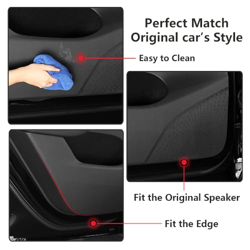 Car Door Anti Kick Pad for Mazda CX-50 CX50 2023 2024 2025 2026，Door Protector Mat ，Anti Dirty Anti Collision Stickers Inner Door Anti Kick Decorative Protection Accessories （Set of 4 Black）