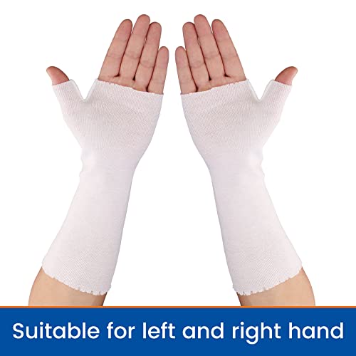Hand Socks for Splint (Pack of 10) Wrist and Thumb Spica Wrap Liner,Arm Cast Cover Cotton Stockinette Sleeve for Under Brace for Women Men(Small,3x10.6 inch) - color: White, size: S