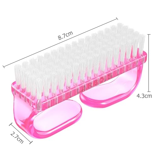 Larbois Handle Grip Nail Brush, Hand Fingernail Brush Cleaner Scrubbing Kit Pedicure for Toes and Nails Men Women (4 Pack) (Color-2) - color: Color-2