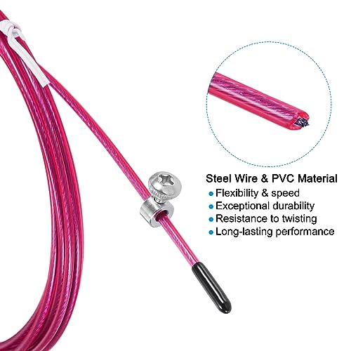 PATIKIL Speed Jump Rope Replacement Cable, Professional Skipping Rope Steel Wire Replace for High Speed Jump Ropes - color: Pink