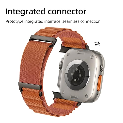 Alpine Nylon Sport Bands Compatible with Apple Watch Ultra Band 49mm 46mm 45mm 44mm 42mm Men Women, Stretch Loop Strap with D-Hook for iWatch Series 10 Ultra SE 9 8 7 6 5 4 3 2 1 (B-Terracotta, 49mm/46mm/45mm/44mm/42mm(Series 3)) - color: B-Terracotta, si