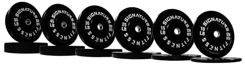 Signature Fitness 2-Inch Cast Iron Barbell Set, Including Multiple LBS Weight Plates and 6FT Barbell Set, Multiple - size: 35 lbs