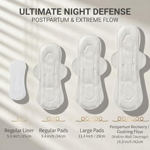 Postpartum Pads XXL Overnight 16.5" (28ct) | 17x Drier, Zero Re-Wet | pH 4.5 Balanced for Sensitive Skin | Plant-Based PLA | Unscented Heavy Flow - size: Overnight-28ct