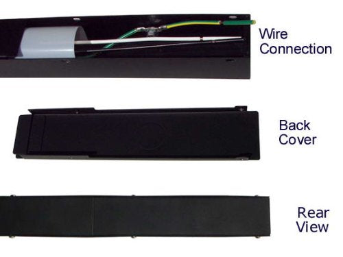 10” Hardwired Power Strip (NO Power Cord), 3 Vertical Outlets (NOT Tamper Resistant), with Ears (with mounting tabs on Both Ends), 15A (NOT a 20 Amp Unit), Black