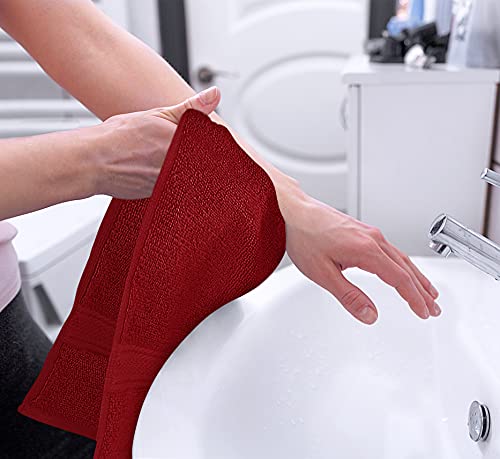 Utopia Towels 6 Pack Premium Hand Towels Set, 16 by 28 inches, 100% Ring Spun Cotton, Ultra Soft and Highly Absorbent 600GSM Towels for Bathroom, Gym, Shower, Hotel, and Spa, Red - color: Red, size: 6 Hand Towels