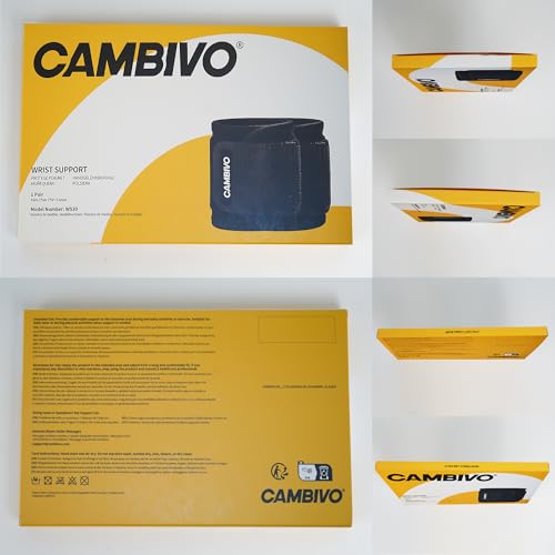 CAMBIVO 2 Pack Wrist Brace for Carpal Tunnel with wraps, Black | Wrist Support, Adjustable Wrist Wraps for Weightlifting, Tendonitis, Pain Relief, Sleeping, Night, Gym, Neoprene, Both Hands - color: Black