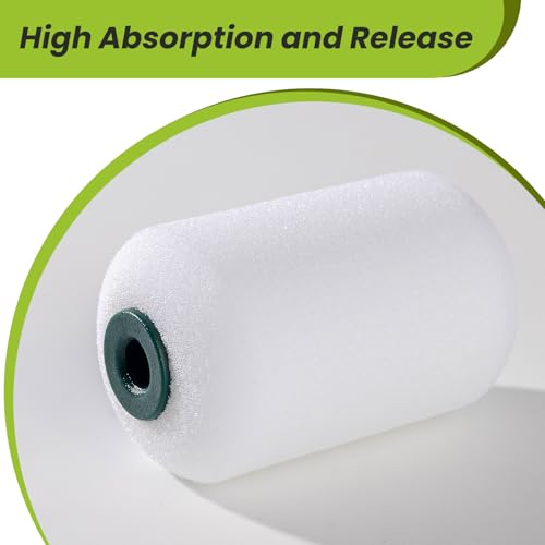Mini Foam Paint Roller Covers, 2 Inch, 12 Pack, High Density | Small Paint Roller Refills for Smooth Finishes on Walls, Cabinets and Detail Painting, for Water-based or Oil-based Paints