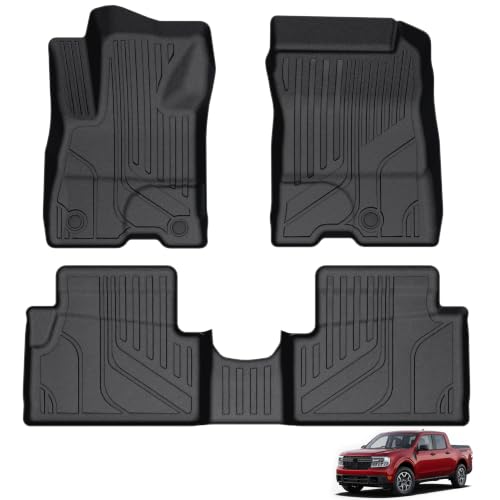 KARPAL Floor Mats for 2022-2026 Ford Maverick (Only Fit Hybrid), Custom Fit TPE All Weather Ford Maverick Hybrid Accessories 1st & 2nd Row Floor Liner - style: 2022-2026 | For Ford Maverick Hybrid | 1st & 2nd Row