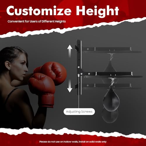 Speed Bag Platform, Speed Bag Stand with Punching Ball, 11.81" Adjustable Height Boxing Training Equipment Ideal for Boxing Speed Reaction Training Home Fitness 23.6" Board