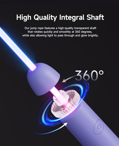 LED Jump Rope for Kids, Glow in The Dark Fun Fitness Gift | Rechargeable, 180-day battery, 9.2ft for ages 6+, colorful LED modes, birthday gift, outdoor fun - color: Purple