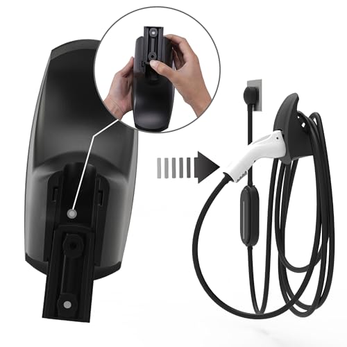 SEVEN SPARTA Charging Cable Holder with Chassis Bracket Compatible with J1772 EVs Charger Cable Organizer Car Accessories Wall Connector, Patent Approved (Black for J1772 EVs) - color: Black for J1772 EVs