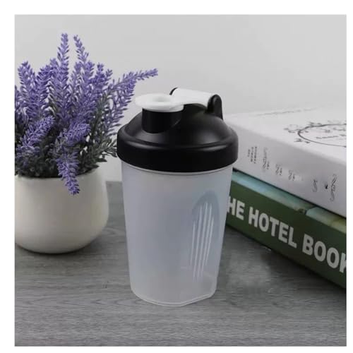 CHNLML Protein Shaker Bottle 400ML/16Oz w. Shaker Ball for Protein Shake, Shaker Bottle with Mixing Ball, Leak-Proof, BPA-Free, for Gym, Workout, Juice Mixer (Black/Clear Body, 16Oz-400ML-1Bottle) - color: Black/Clear Body, size: 16 Ounces