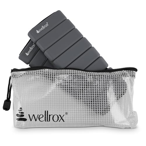 Wellrox Weighted Bangles – Adjustable Ankle and Wrist Weights for Women & Men – Set of Ankle Weights 2 lbs (1 lb Each Wrist Weight) | Weighted Arm Bands for Pilates, Yoga, Running & Walking - color: Grey
