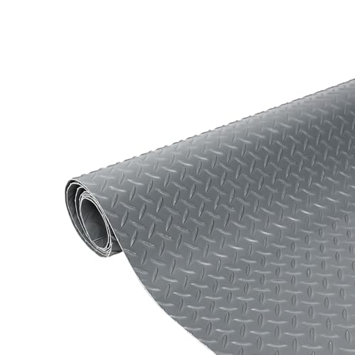 7.8 x 18 FT Garage Floor Mat for Under Car, PVC Garage Flooring Roll Mat | 2.8mm Thick, Diamond Plate, Parking Mat Waterproof Nonslip, For Gym & Warehouse, Trailer Use, 140 SQFT - size: 7.8 x 18 FT