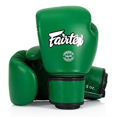 Fairtex BGV16 Leather Compact Muay Thai Boxing Gloves - color: Forest Green, size: 12 oz