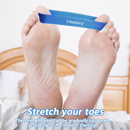 Toe Stretch Bands for Bunions, Women and Men, 5Pcs, Blue | Toe Resistance Bands, Storage Bag Included