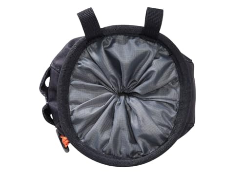 Petzl SAKAPOCHE Rock Climbing Chalk Bag | Ergonomic Chalk Pouch with Zippered Pocket for Gym, Sport, & Trad Climbing - color: Black + 300 g powder crunch chalk