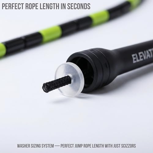 Pro-Grade Beaded Jump Rope for Beginners - color: Black/Green