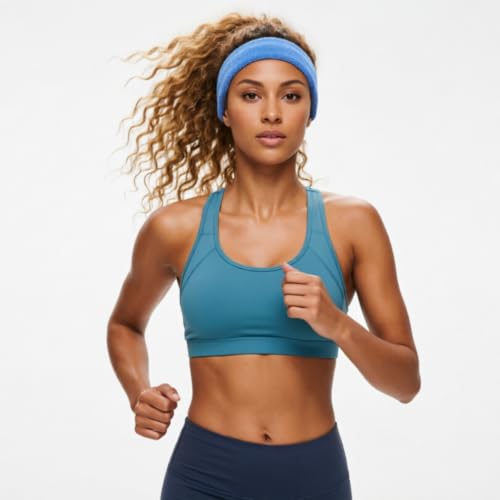 3 Pack Men & Women Sports Sweatbands Headbands - color: Black,Grey,Blue