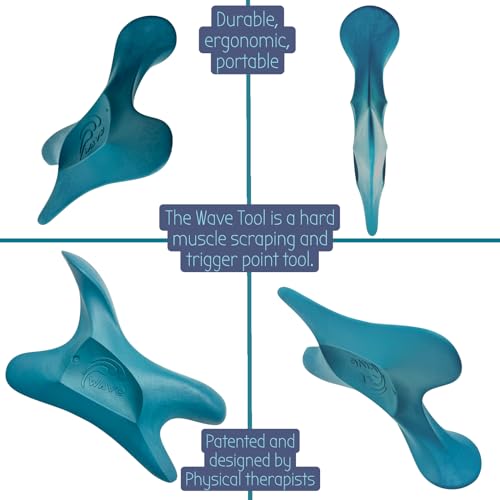 The Wave Tool Ultimate Soft Tissue Release Tool for Massage, Myofascial Release, Muscle Scraping, Generation 1 (Caribbean Blue) - color: Carribean Blue