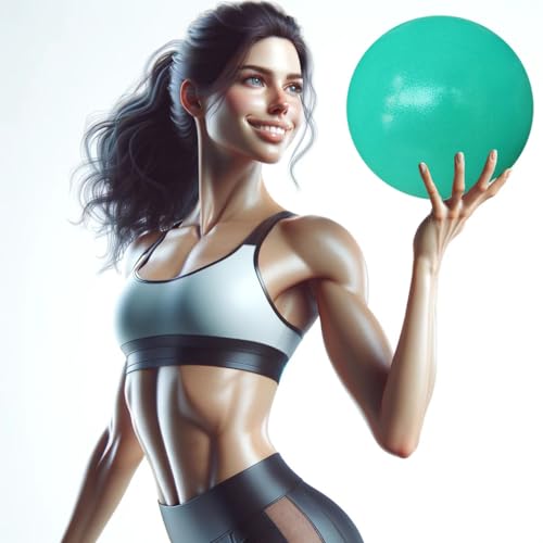 AppleRound Exercise Ball with Pump, 9-Inch Small for Pilates, Yoga, Core Stability - Choose: [Pack of 1 Ball + 1 Pump] or [Pack of 2 Balls + 1 Pump] - color: Turquoise x1