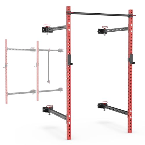 Synergee 2200 Folding Rack – 750 lb Capacity Power Cage - color: f) Red 79" x 41"