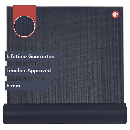 Manduka PRO Yoga Mat - 6mm | Lifetime Durability | Hygienic Construction | Premium Studio Quality | Teacher Approved - color: Midnight, size: 85" x 26"