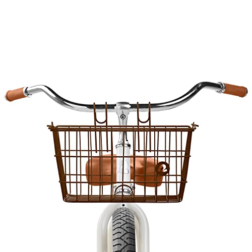 Retrospec Apollo-Lite Lift-Off Bike Basket - Detachable Steel Handlebar Basket with Carrying Handle for Commuting, Shopping & Beach Trips - 14.5in x 9.5in Weather-Resistant Biking Gear - color: Brown