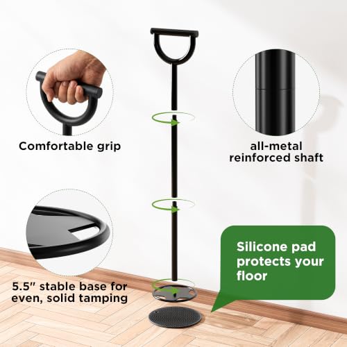 Trash Compactor for Kitchen - 30" All-Metal Manual Garbage Compactor, No Electric Tamper Trash Can Compacting Tool for Home & Outdoor Bins, Stand to Easily Compact Trash - No Bend, Squat, or Stomp - size: 30"
